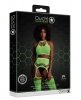Two piece with crop top and stockings - green - XS/XL